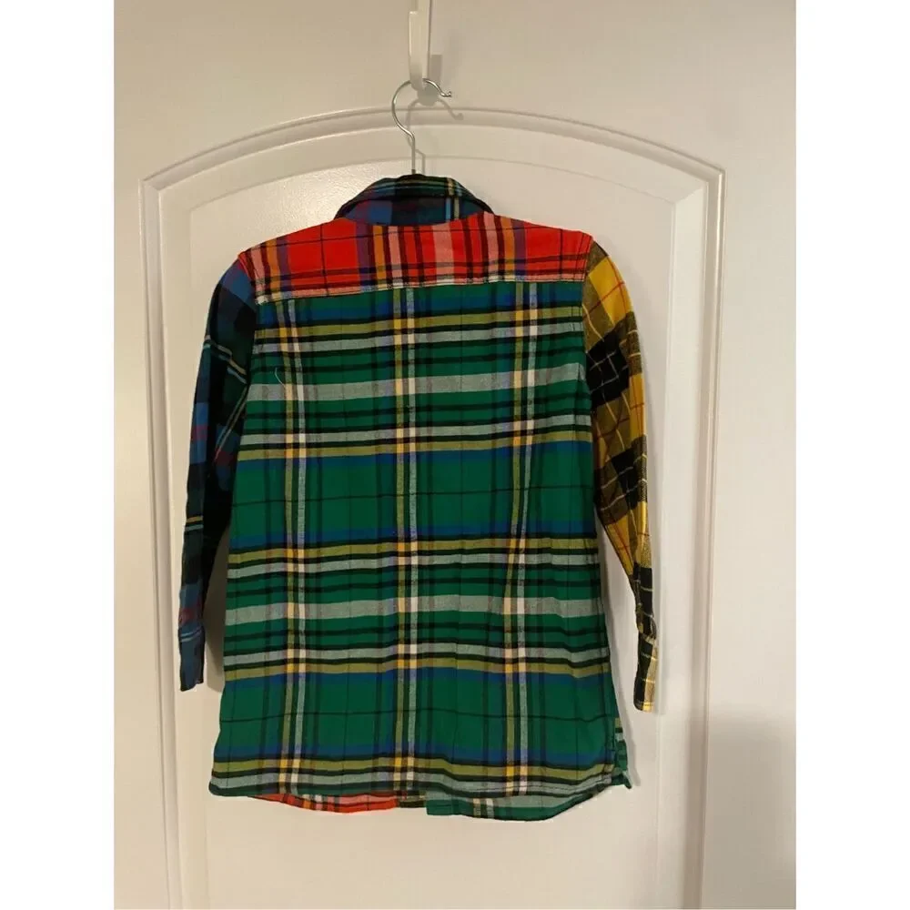 New Gap multi colored organic cotton flannel shirt size XS